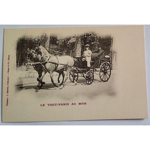 Carte Postale Ancienne, France, Paris 75, Le Tout Paris Au Bois, En Promenade, Voiture À Cheval