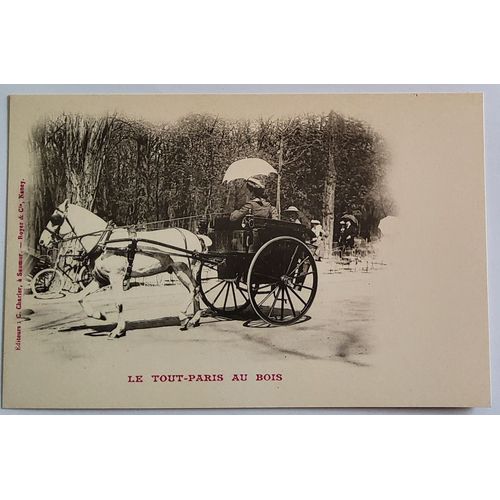 Carte Postale Ancienne, France, Paris 75, Le Tout Paris Au Bois, En Promenade, Voiture À Cheval