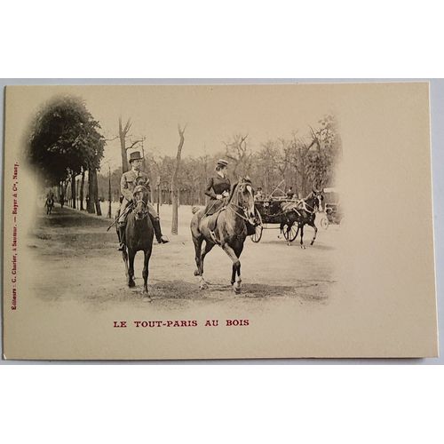 Carte Postale Ancienne, France, Paris 75, Le Tout Paris Au Bois, En Promenade À Cheval