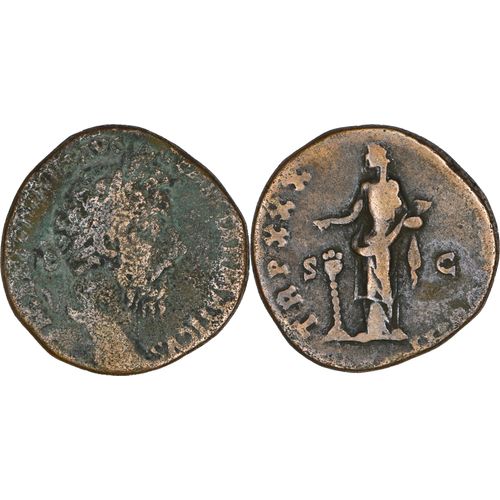 Rome - Sesterce - Marc Aurele - 176 Ad - Pietas Versant De L'Encens - Tres Rare - 22.63 G. - Ric.1169|(S) - 25-180