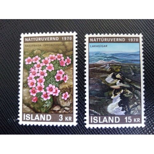 Timbre Islande Y T 400 - 401 Série : Protection De La Nature 1970 (010509 )