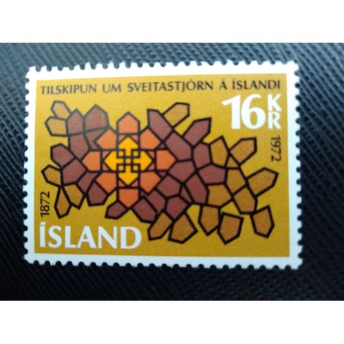 Timbre Islande Y T 416 Centenaire Des Lois Municipales 1972 (010509 )