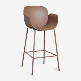 Pack De 2 Tabourets Hauts En Polypropylène Et Fer Lynette Brun Caramel ¿75 Cm