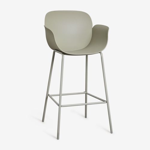 Pack De 2 Tabourets Hauts En Polypropylène Et Fer Lynette Vert Bambou ¿75 Cm