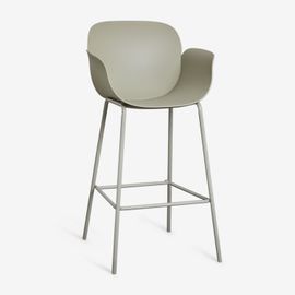 Pack De 2 Tabourets Hauts En Polypropylène Et Fer Lynette Vert Bambou ¿75 Cm