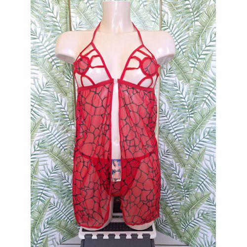 Nuisette Sexy &#43 String Taille Unique (36/40) Rouge