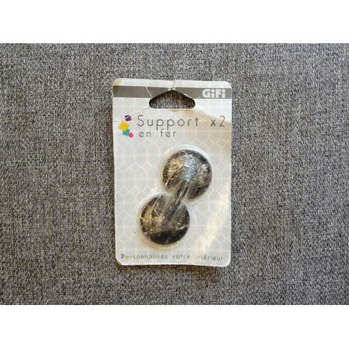 2 Supports en Fer Gris Anthracite Effet Vieilli- Neuf- Gifi