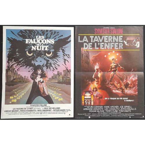 Sylvester Stallone - 2 Affiches De Cinéma Originales 40x60 Cm - La Taverne De L'Enfer 1978 Paradise Alley , Les Faucons De La Nuit Film Policier 1981 Nighthawks - French Movie Poster