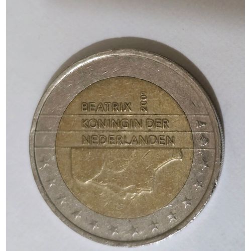 Pièce Rare De 2 Euro Année 2001. Fauté. Beatrix Der Neederlanden. Pays-Bas
