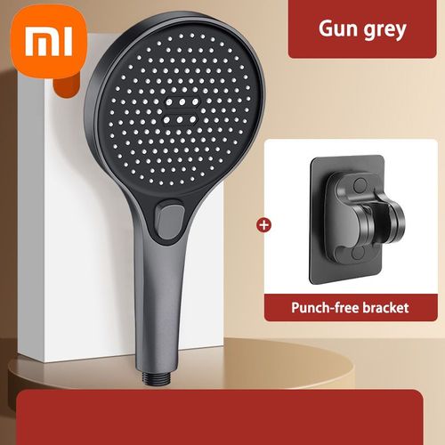 pomme de douche haute pression 13cm,noire,3 Modes,économie d'eau,buse de pulvérisation,Massage,douche à pluie,accessoires de salle de bains - Type Gray Set A