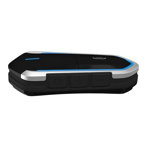 Moto Intercom Bluetooth Casque Étanche Sans Fil Commande Vocale Interphone Bleu