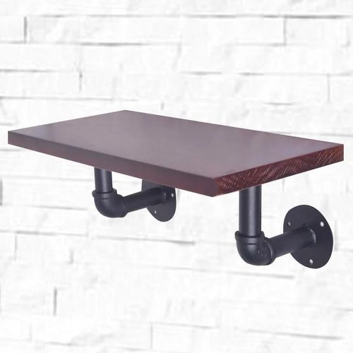 2pcs Mural Tuyau De Fer Support D'étagère Support D'étagère Flottant Maison Style Industriel Nouveau