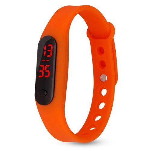 Montre Numérique Led Date Display Mi Band Aimé Simple Bracelet Tpe Bracelet Orange