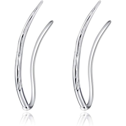 Boucles D'oreilles Grimpantes En Forme De Feuille En Argent Sterling Avec Oxyde De Zirconium Pour Femme Et Fille[H1132]