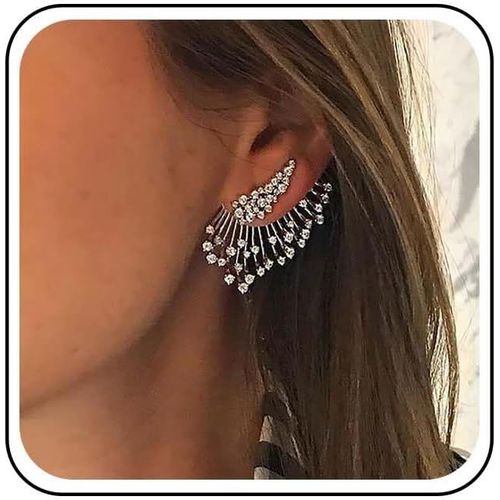 Boucles D'oreilles Boho En Cristal Avec Aile D'ange En Strass Boucles D'oreilles Pave Cz Boucles D'oreilles Grimpantes En Zirconium Cubique Boucles D'oreilles Clous D'oreilles En Forme D'ail[H2320]