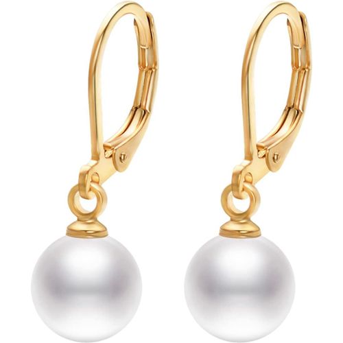 Perle Dormeuses Boucles D'oreilles Pendantes Femmes Plaqué Or Boucles D'oreilles Piercing Mariage Bijoux[H336]