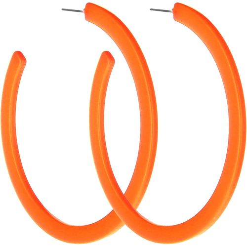 Boucles D'oreilles Créoles Colorées Des Années 80 Pour Femme - Grandes Boucles D'oreilles Créoles Colorées Et Ouvertes - En Forme De C - Tendance - Boucles D'oreilles Légères Pour Les Années[H196]