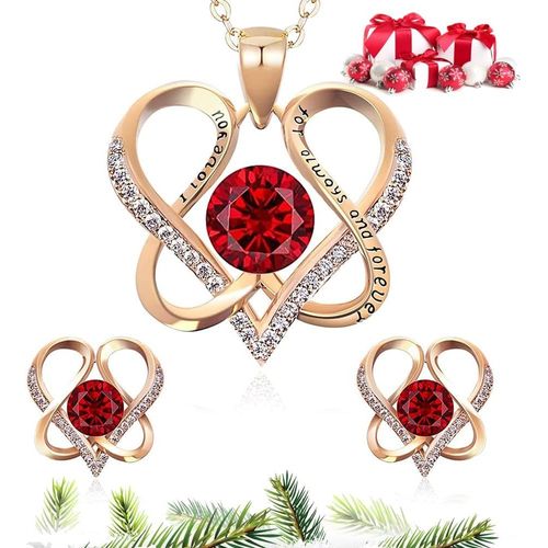Parure Bijoux Femme, S925 Argent Pendentif Avec Boucles D'oreilles En Or, Ensemble Bijoux Et Boîte À Bijou Led Cadeaux Cadeau Saint Valentin, Anniversaire, Fête Des Mères[H2103]