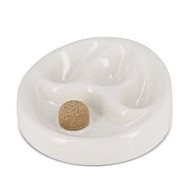 chacom - cendrier céramique blanc craquelé