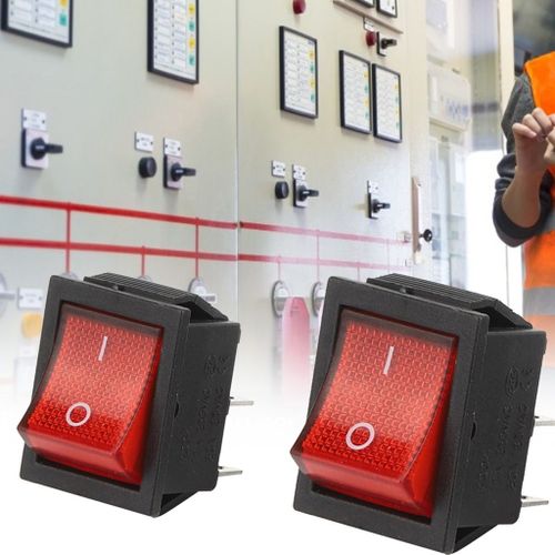 5 Pièces Interrupteur À Bascule 16a 250v 4 Broches Avec Voyant Rouge P0