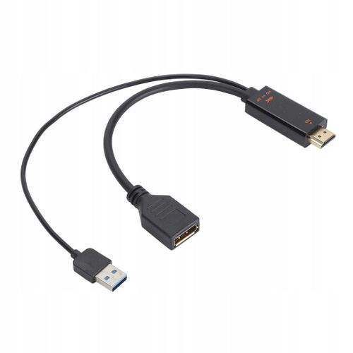 Adaptateur de câble DisplayPort avec interface multimédia HD vers USB 3