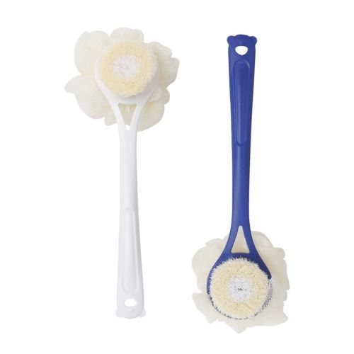 Brosse De Douche À Manche Long - Luffa Double Face Et Poils Pour Le Nettoyage Du Corps 