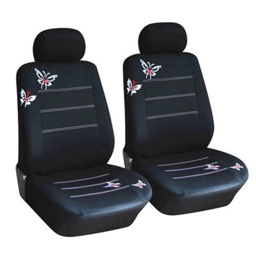 Coussins Universels Respirants De Housse De Siège D'auto Brodés Papillon Protectors_4pcs