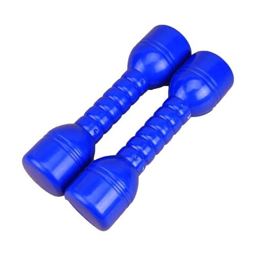 1 Paire D'haltères En Plastique Polyvalents Bonne Ténacité Exercice Matinal De Maternelle Respectueux De L'environnement Petits Haltères Pour Fitness-Bleu
