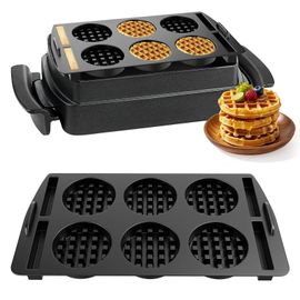Gaufres Fabrication Moule Silicone 6 Cavité Non BPA Gâteau Crêpes Cuisson Moule En Silicone Adapté Pour Gaufriers Fabricant Four Noir