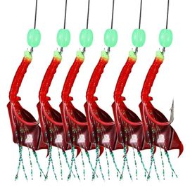 6pcs Hameçon De Pêche À Haute Dureté Lumineux Résistant À La Corrosion Longue Durée De Vie Corde Accessoires De Pêche À L'hameçon-8