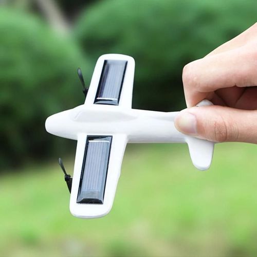 Voiture Avion Avion Modèle Énergie Solaire Décoration Intérieure Décor de bureau Blanc