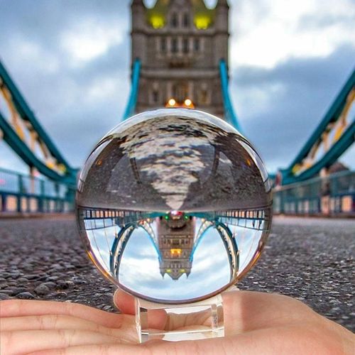 Boule de cristal transparente avec support accessoire décoratif outil magique sphère légère boule de verre 50mm