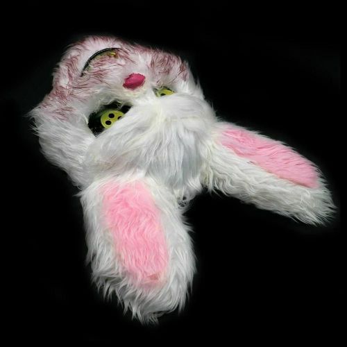 Lapin Blanc Lapin Sanglant Masque Effrayant Effrayant Pour Halloween Costumes De Fête Cosplay