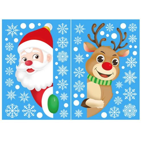 Stickers Vitrine De Noël - Stickers Muraux De Noël Amovibles Autocollants A