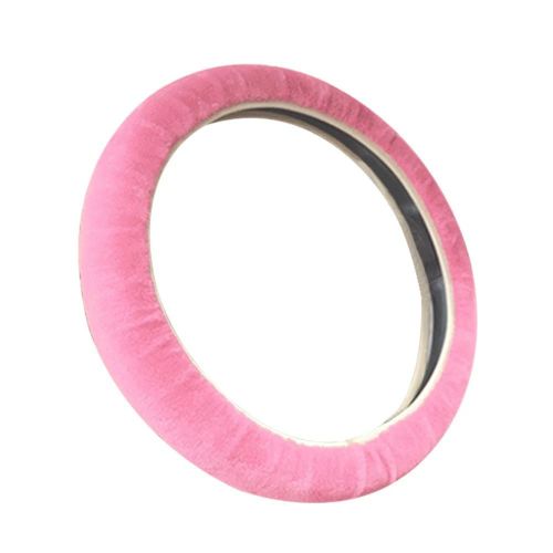Housse Protégée De Volant De Voiture En Peluche Douce D'hiver Antidérapante Universelle Holder_Pink_1 Pc Uniquement Housse De Volant
