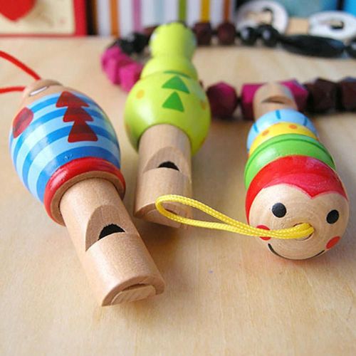 Dessin Animé Animal Sifflet En Bois Pendentif Instrument De Musique Enfants Jouet De Développement