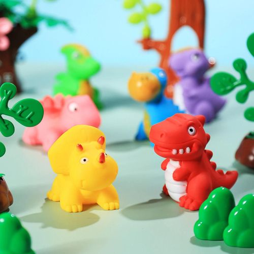6pcs Baignoire Jouet Dessin Animé Forme Animale Développement Intellectuel Adorable Squeeze Dinosaure Douche Jouet Enfants Cadeau