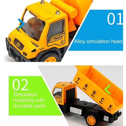 Mini Excavatrice Mélangeur Benne Basculante Tracteur Camion Modèle Voiture Jouets Ingénierie Vehicle_B