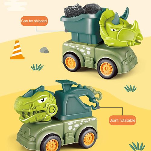 Véhicule d'ingénierie jouet éducatif résistant à l'usure en plastique dinosaure forme presse construction camion jouet pour Children_F