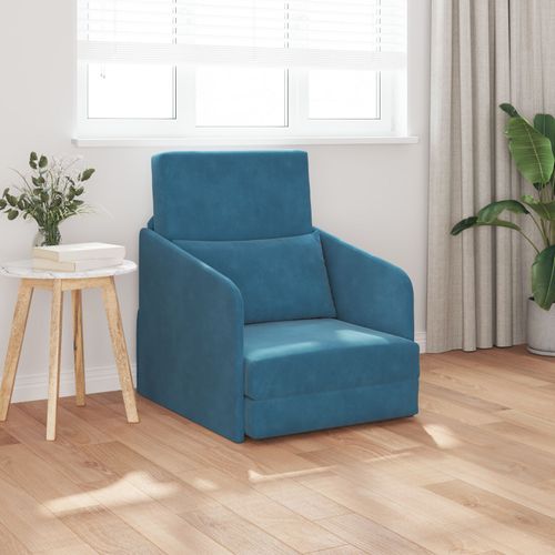 Vidaxl Canapé-Lit 2 En 1 Bleu 65x80x83 Cm Velours
