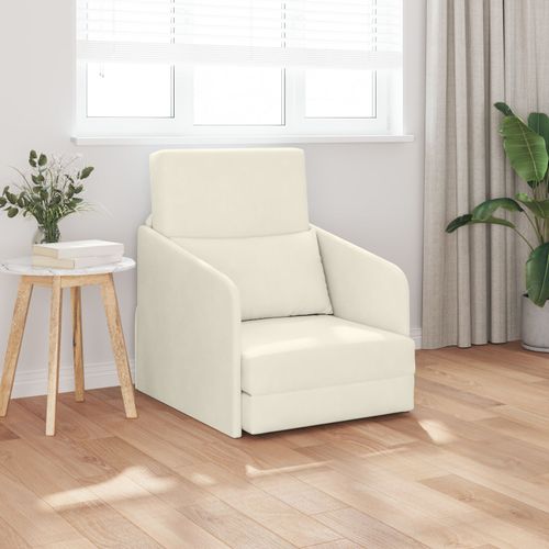 Vidaxl Canapé-Lit Au Sol 2-En-1 Crème 65x80x83 Cm En Velours