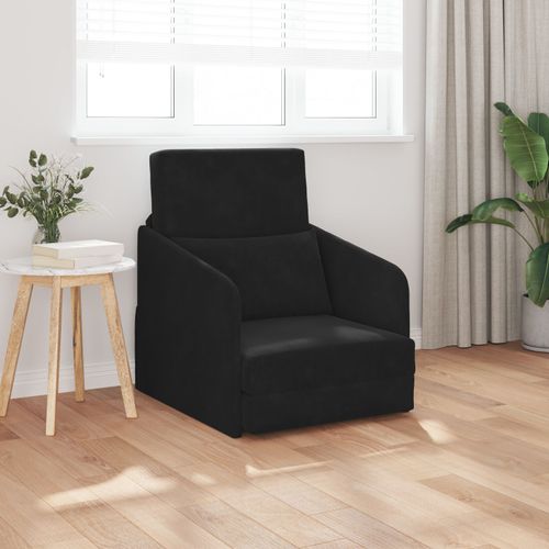 Vidaxl Canapé-Lit Au Sol 2-En-1 Noir 65x80x83 Cm Velours