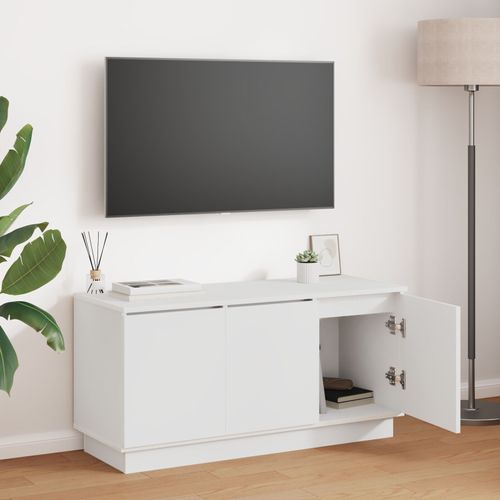 Vidaxl Meuble Tv Blanc 100x38x49 Cm Bois D'ingénierie