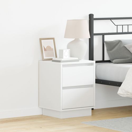 Vidaxl Armoires De Chevet Avec Lumières Led 2 Pcs Blanches 39x34,5x50 Cm