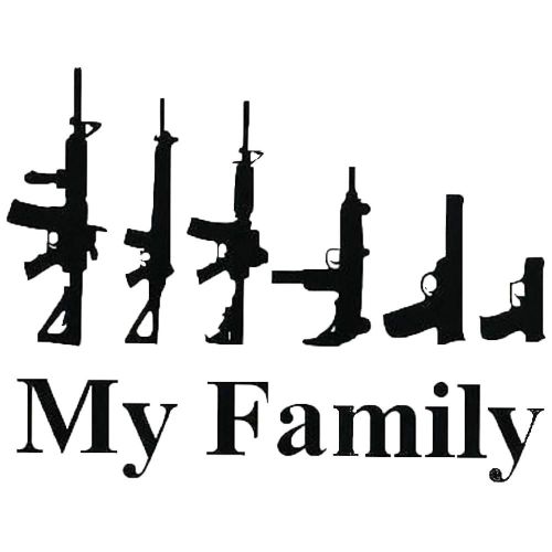 Ma Famille Arme D'assaut Réfléchissant Voiture Camion Carrosserie Fenêtre Autocollants Decor_Black