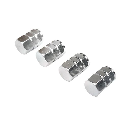 4pcs Camion Voiture Vélo Aluminium Pneu Jantes Tige Soupape D'air Capuchons Pneu Cover_Silver