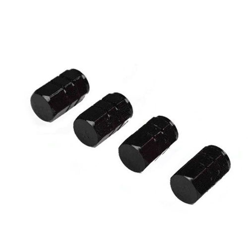 4pcs Camion Voiture Vélo Aluminium Pneu Jantes Tige Valve D'air Capuchons Pneu Cover_Black