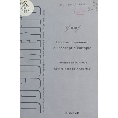 Le Développement Du Concept D'isotopie