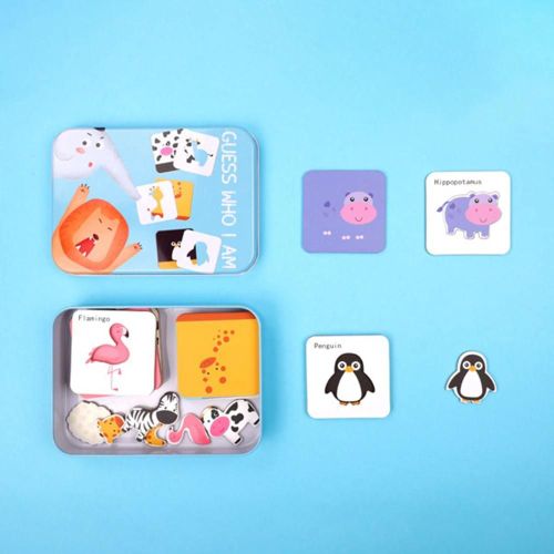 Dessin Animé Animal Fruit Dinosaure Puzzle Anglais Appariement Développement De Cartes Enfants Toy_Marine Animaux#