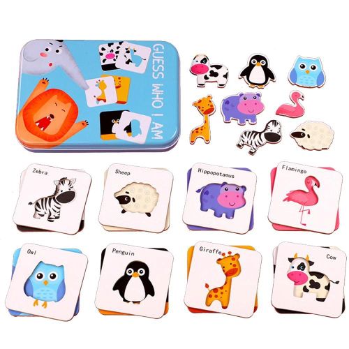 Dessin Animé Animal Fruit Dinosaure Puzzle Anglais Appariement Développement De Carte Enfants Toy_Fruit#